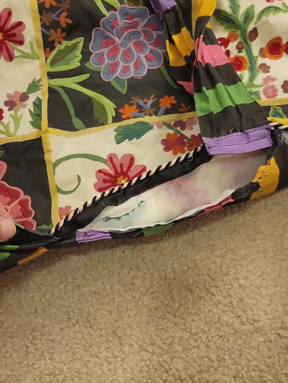 Pier 1 Patchwork Cushion Cover Embroidered Boho Bohemian Pillow Cases. READ MORE